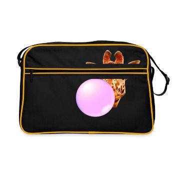 Girafe Avec chewing-gum - Sac Retro - noir/or - Devant