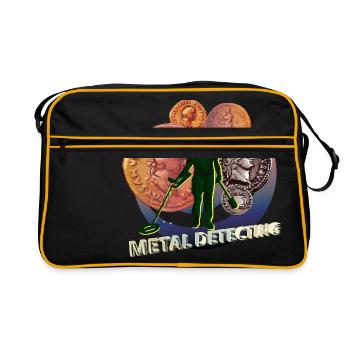 Sondengänger bei der Schatzsuche - Retro Tasche - Schwarz/Gold - Vorne