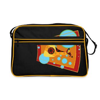Lachs - Retro Tasche - Schwarz/Gold - Vorne