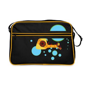 Lachs - Retro Tasche - Schwarz/Gold - Vorne