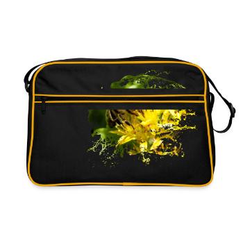 Bees pollinate plants and produce sweet honey - Retro Bag - black/gold - Front