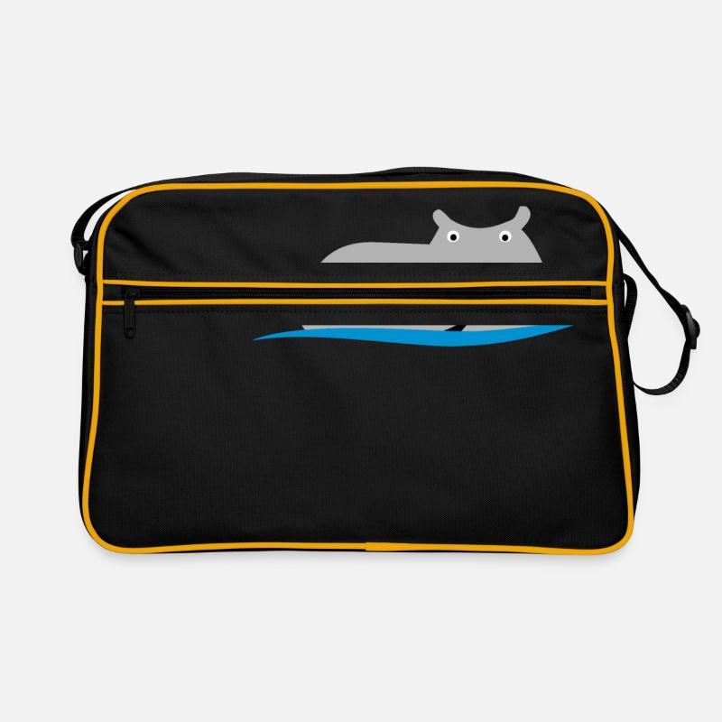 Nilpferd - Retro Tasche - Schwarz/Gold