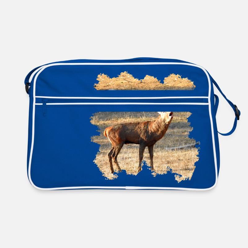 Ein röhrender Hirsch im Spätherbst Retro Tasche
