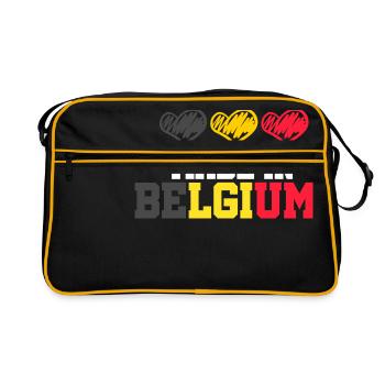 Made in Belgique Bruxelles cadeau belge - Sac Retro - noir/or - Devant