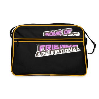 Some of my best friends are fictional. insanity - Retro Bag - black/gold - Front