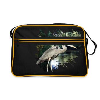 Le héron cendré n'est plus un oiseau migrateur - Sac Retro - noir/or - Devant