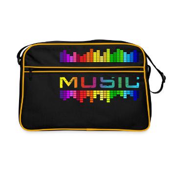 Music Music Equalizer Rainbow Dance Rock Concert - Retro Bag - black/gold - Front