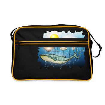 Baleine, baleine volante - Sac Retro - noir/or - Devant