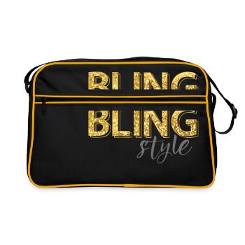 style de fête bling bling - Sac Retro - noir/or - Devant