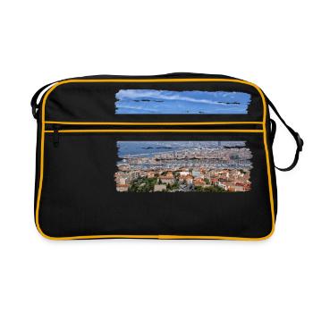 Vue sur la ville portuaire de Marseille - Sac Retro - noir/or - Devant