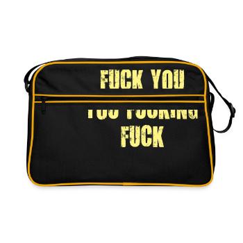 Fuck you fucking putain de vulgaire - Sac Retro - noir/or - Devant