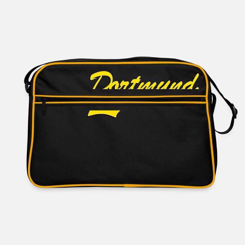 Dortmund lettrage rétro jaune Sac Retro