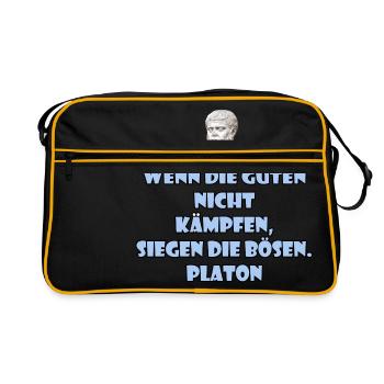 Philosophy about victory and fight - Retro Bag - black/gold - Front