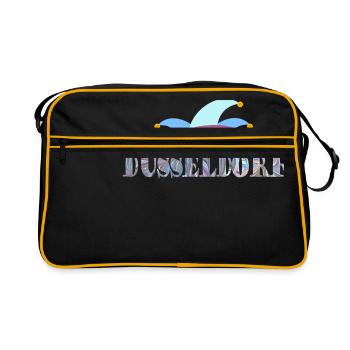 düsseldorf karneval e 105 - Retro Tasche - Schwarz/Gold - Vorne