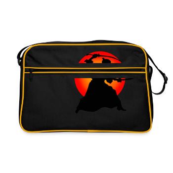 Samurai, chiny, japonia, katana, warrior, wakizashi - Retro Bag - black/gold - Front