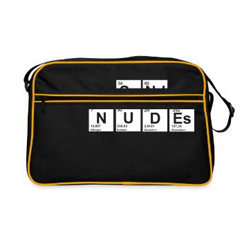 nerdy Send Nudes - Retro Tasche - Schwarz/Gold - Vorne