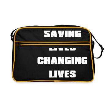 Saving lives Changing lives, save lives ... - Retro Bag - black/gold - Front
