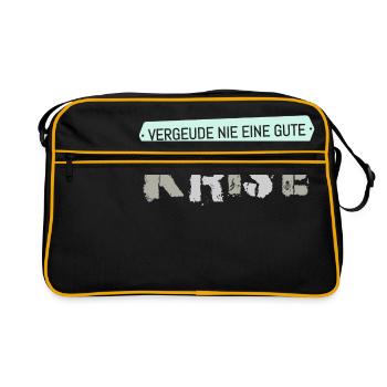 Vergeude nie eine Krise - Retro Tasche - Schwarz/Gold - Vorne