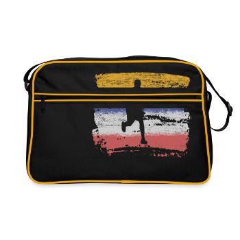 Vintage Basketball Gift Retro Dribbling Team - Retro Bag - black/gold - Front