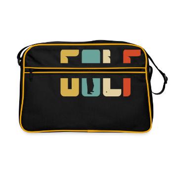 Golf Gift Retro Tee - Retro Bag - black/gold - Front