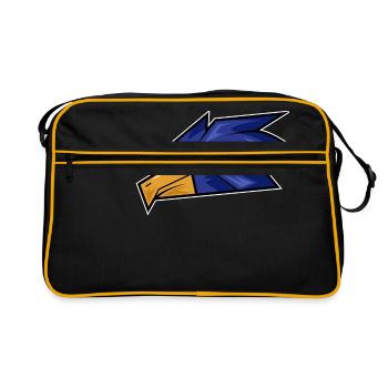 Hawk Signet visage cadeau bussard chasseur - Sac Retro - noir/or - Devant