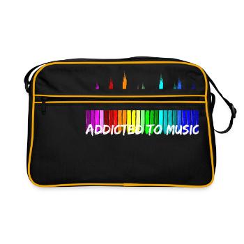 Addicted to Music Equalizer Sound Regler - Retro Tasche - Schwarz/Gold - Vorne