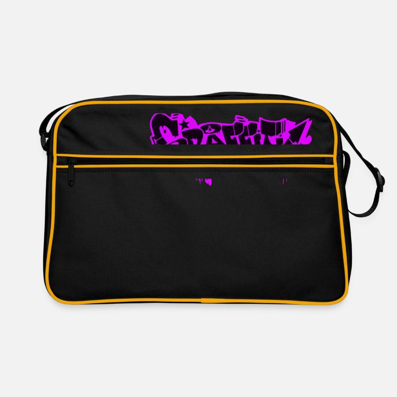 GRAFFITI - Retro Tasche - Schwarz/Gold