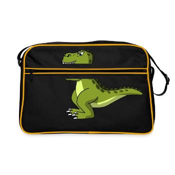 T Rex Dino Dinosaur - Retro Bag - black/gold - Front