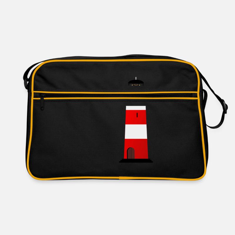Lighthouse and seagull - Retro Bag - black/gold