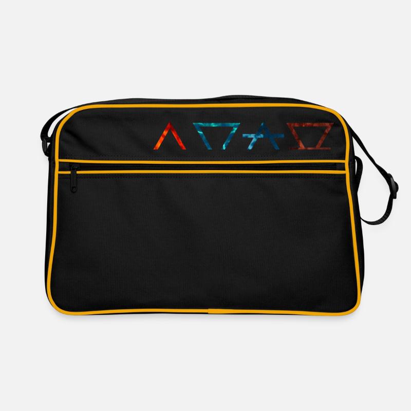 Alchemistische Elemente - Retro Tasche - Schwarz/Gold