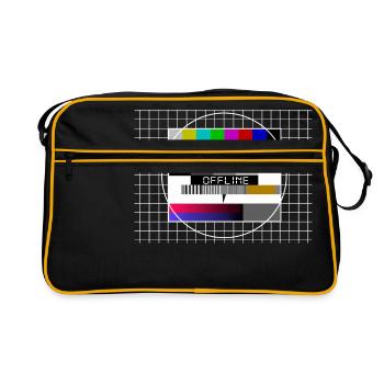 déconnecté, internet, image d’essai, tv - Sac Retro - noir/or - Devant