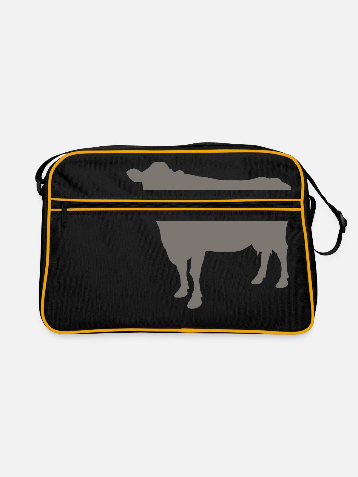 cow - Retro Bag - black/gold - Front