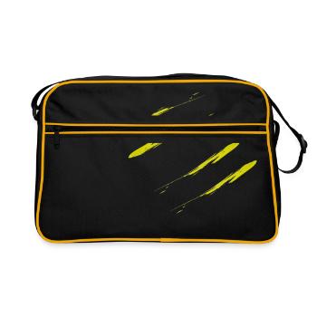 4 lignes Sportives Rayures Motifs Jogging Sport - Sac Retro - noir/or - Devant