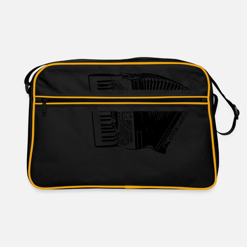Akkordeon - Retro Tasche - Schwarz/Gold