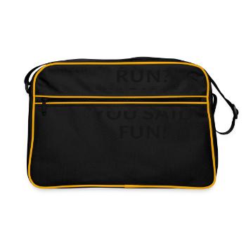 Run I Thought You Said Fun Funny Running Runner - Retro Bag - black/gold - Front