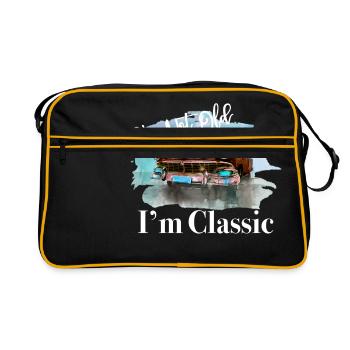 Je ne suis pas vieux je suis classique - Sac Retro - noir/or - Devant