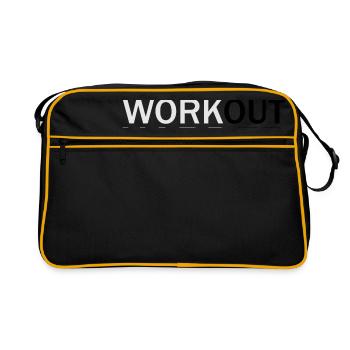 Work hard - Retro Tasche - Schwarz/Gold - Vorne
