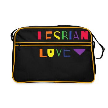 Pride Lesbian Love - Lesbian, Love, Rainbow - Sac Retro - noir/or - Devant