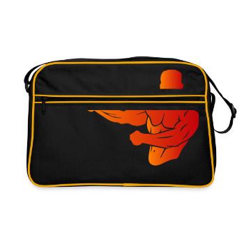 Bodybuilding - Retro Tasche - Schwarz/Gold - Vorne
