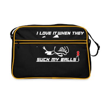 Carp carp i love it when they suck my balls - Retro Bag - black/gold - Front