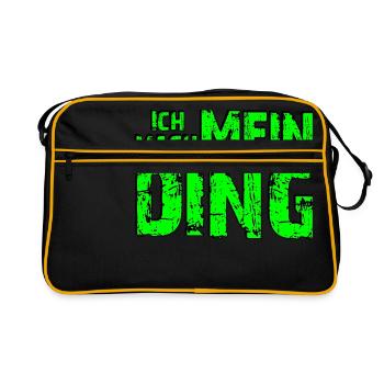 Ich mach mein Ding - grün - Retro Tasche - Schwarz/Gold - Vorne