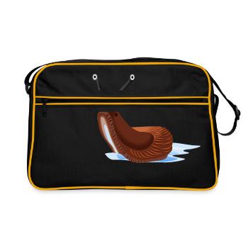 Nacktschnecke - Retro Tasche - Schwarz/Gold - Vorne