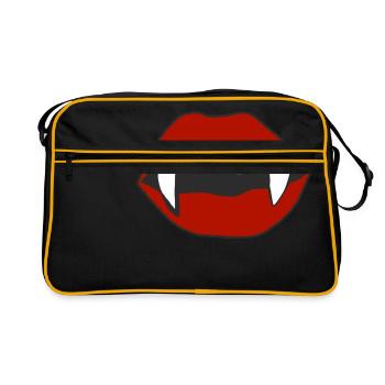 Vampire Halloween Lips - Retro Bag - black/gold - Front