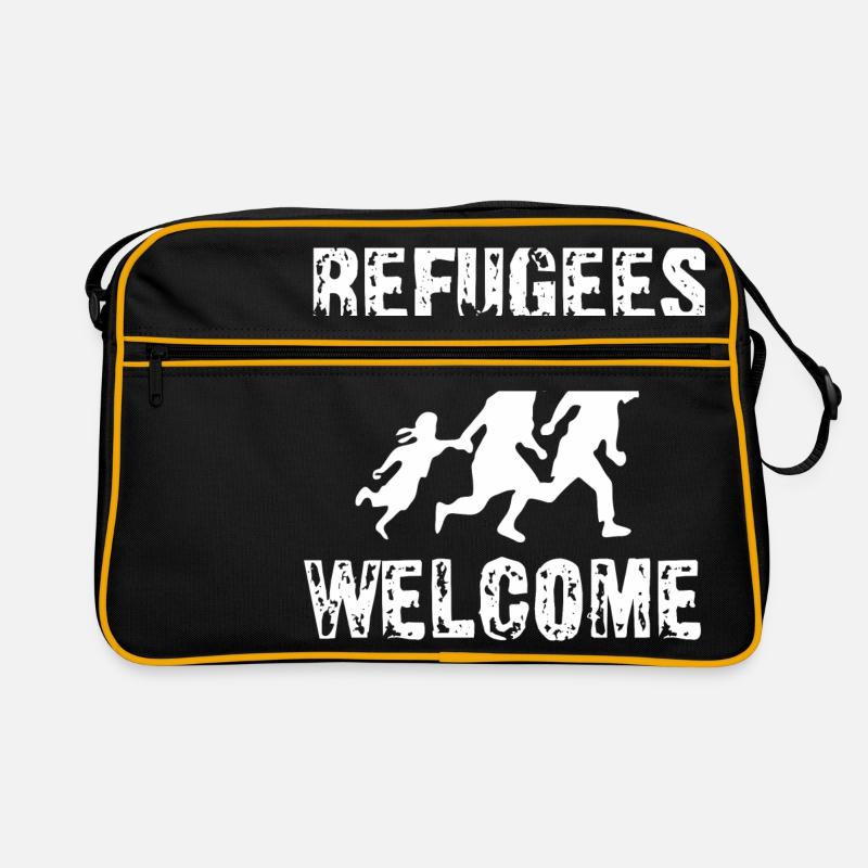 Refugees Welcome Retro Tasche