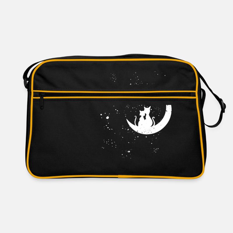 Chat Lune Amour Sac Retro