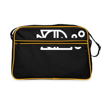 Fisch Tier Wasser Comic Geschenk Idee Lebewesen - Retro Tasche - Schwarz/Gold - Vorne