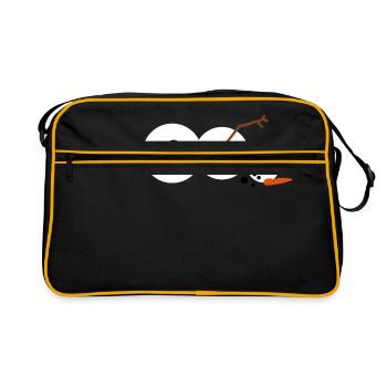 Schneemann - Retro Tasche - Schwarz/Gold - Vorne