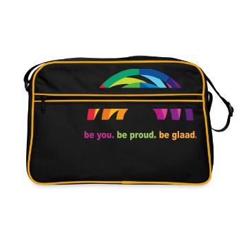 Pride Rainbow - Retro Bag - black/gold - Front