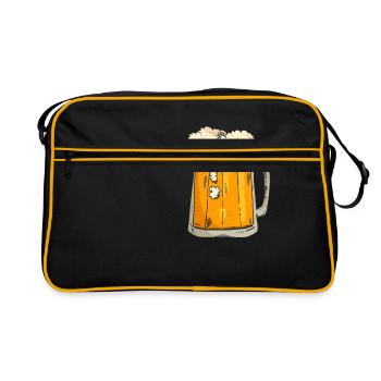 chope à bière - Sac Retro - noir/or - Devant
