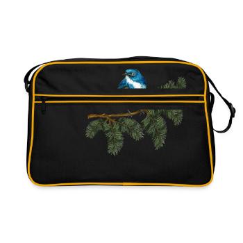 Oiseau bleu - Sac Retro - noir/or - Devant
